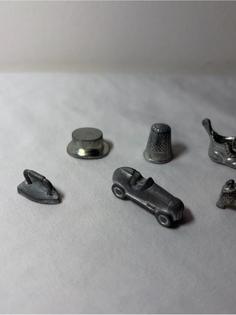 1961 Monopoly Metal Game Pieces Lot of 8 Original Vintage Replacement Tokens